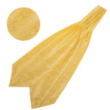 Barry.Wang Jacqaurd Silk Men's Ascot Pocket Square Cufflinks Sets