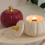 1009BA Halloween Series Pumpkin Storage Box Silicone Mold Plaster Candle Holder Jar Making Silicone Mould Handmade Flowerpot Resin