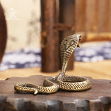 2307BA Antique Bronze Cobra boa Snake Statue Miniature Figurines Copper Zodiac Animal Desk Decorations Tea Pets Ornaments Brass Crafts