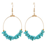 Wholesale Turquoise Stone Round Dangle Earrings - Boho-inspired Jewelry