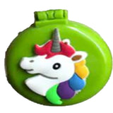 Wholesale  Compact Rainbow Unicorn Hair Brush with Mirror