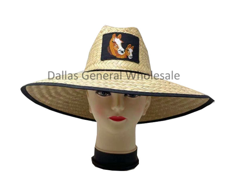 Bulk Buy Men Horses Patch Straw Hats Wholesale