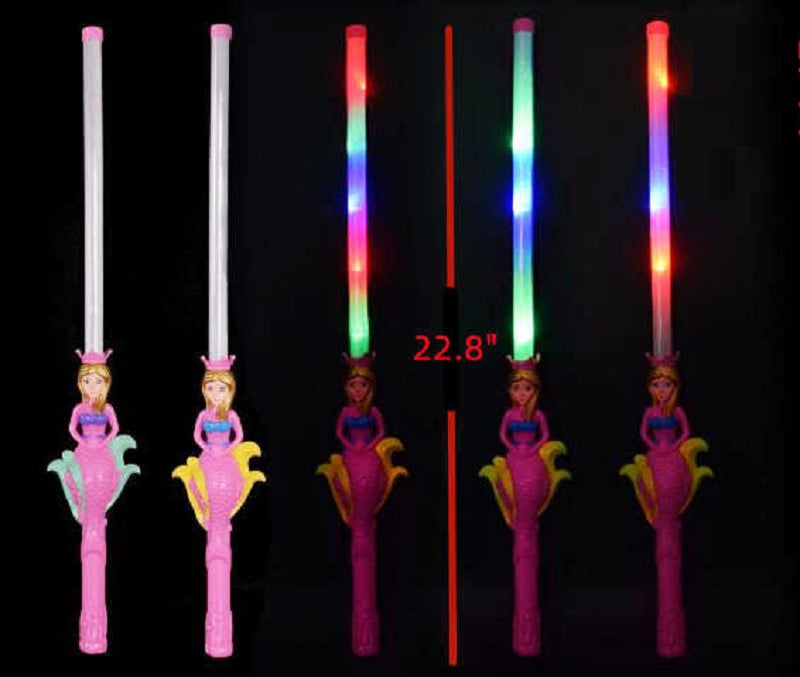 Bulk Buy 23" Light Up Toy Mermaid Wands Wholesale