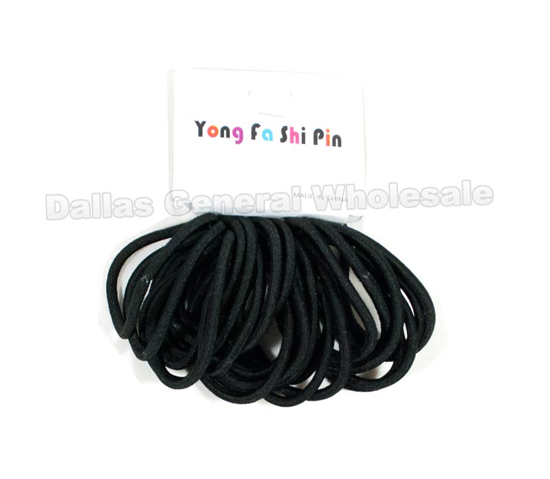 Bulk Buy 18 PC Black Hair Ties Wholesale