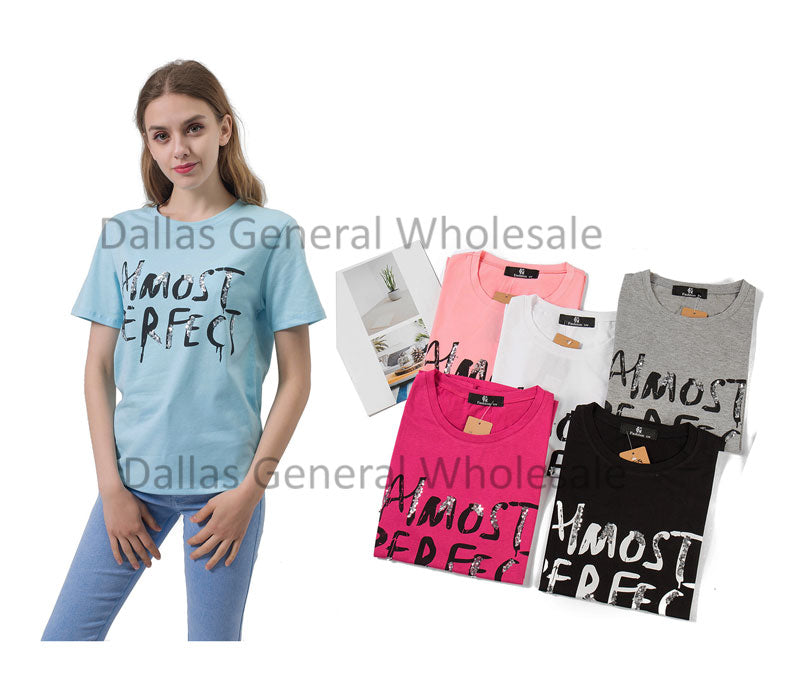 Bulk Buy Girls "Almost Perfect" Cute Tshirts Wholesale