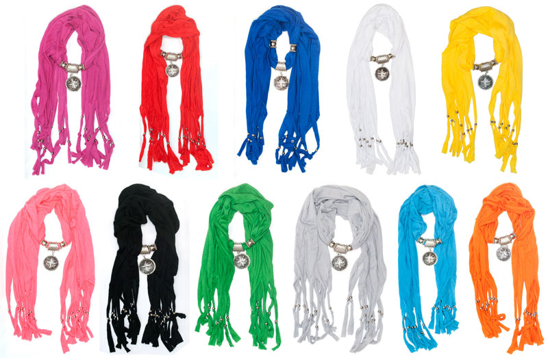 Bulk Buy Ladies Studded Cross Pendants Fashion Scarf Wholesale