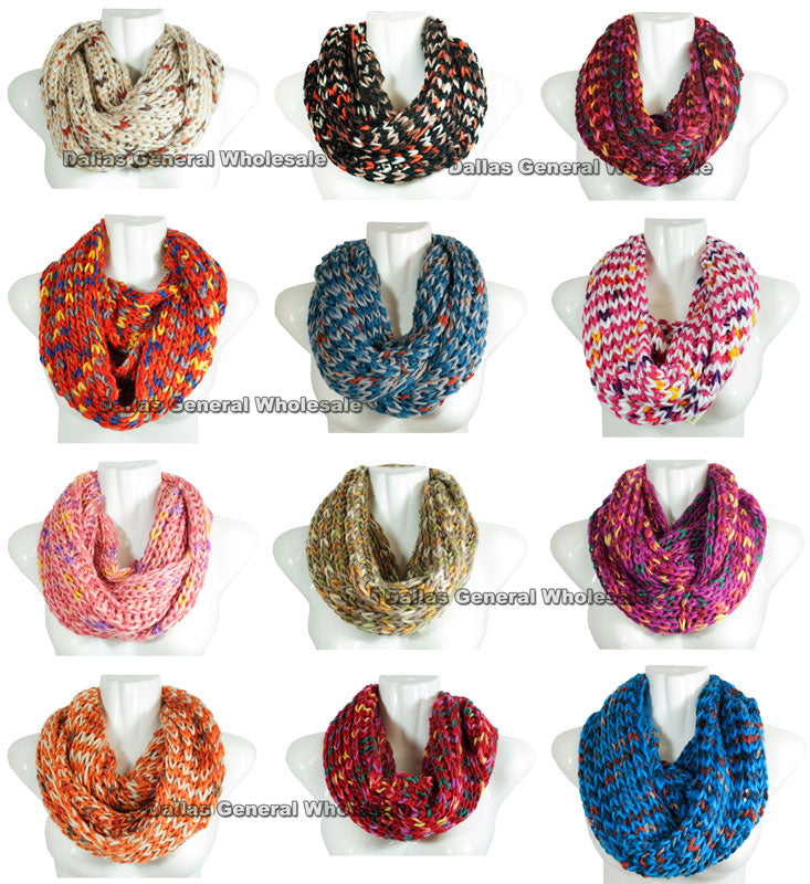 Bulk Buy Ladies Knitted Infinity Circle Scarf Wholesale