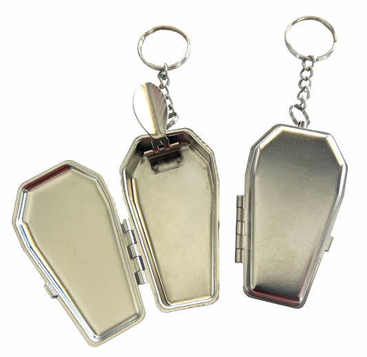 Wholesale COFFIN SHAPED POCKET ASHTRAY KEYCHAIN  (Sold by the piece)