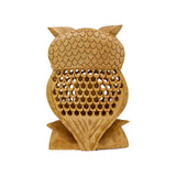 Handmade Wooden Carved Owl Statue