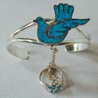 Wholesale FLYING DOVE CUFF BRACELET W RING ON CHAIN (Sold by the piece) * - CLOSEOUT $ 6.75 EA