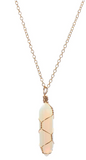 Wholesale OPALITE WIRE WRAPPED GOLD 18" CHAIN NECKLACE